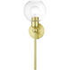 Downtown 1 Light 7 inch Satin Brass Single Sconce Wall Light, Sphere