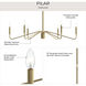 Pilar 6 Light 40 inch Brushed Gold Chandelier Ceiling Light