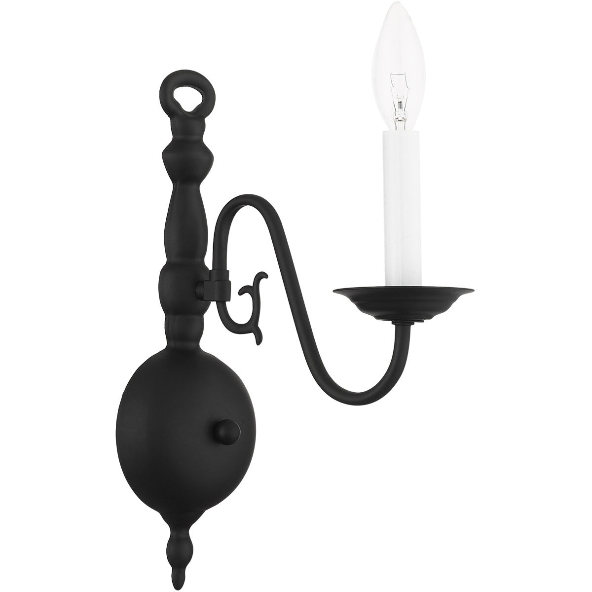 Williamsburg 1 Light 4 inch Black Sconce Wall Light