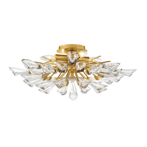 Tulip 4 Light 23.25 inch Gold Leaf Semi Flush Ceiling Light