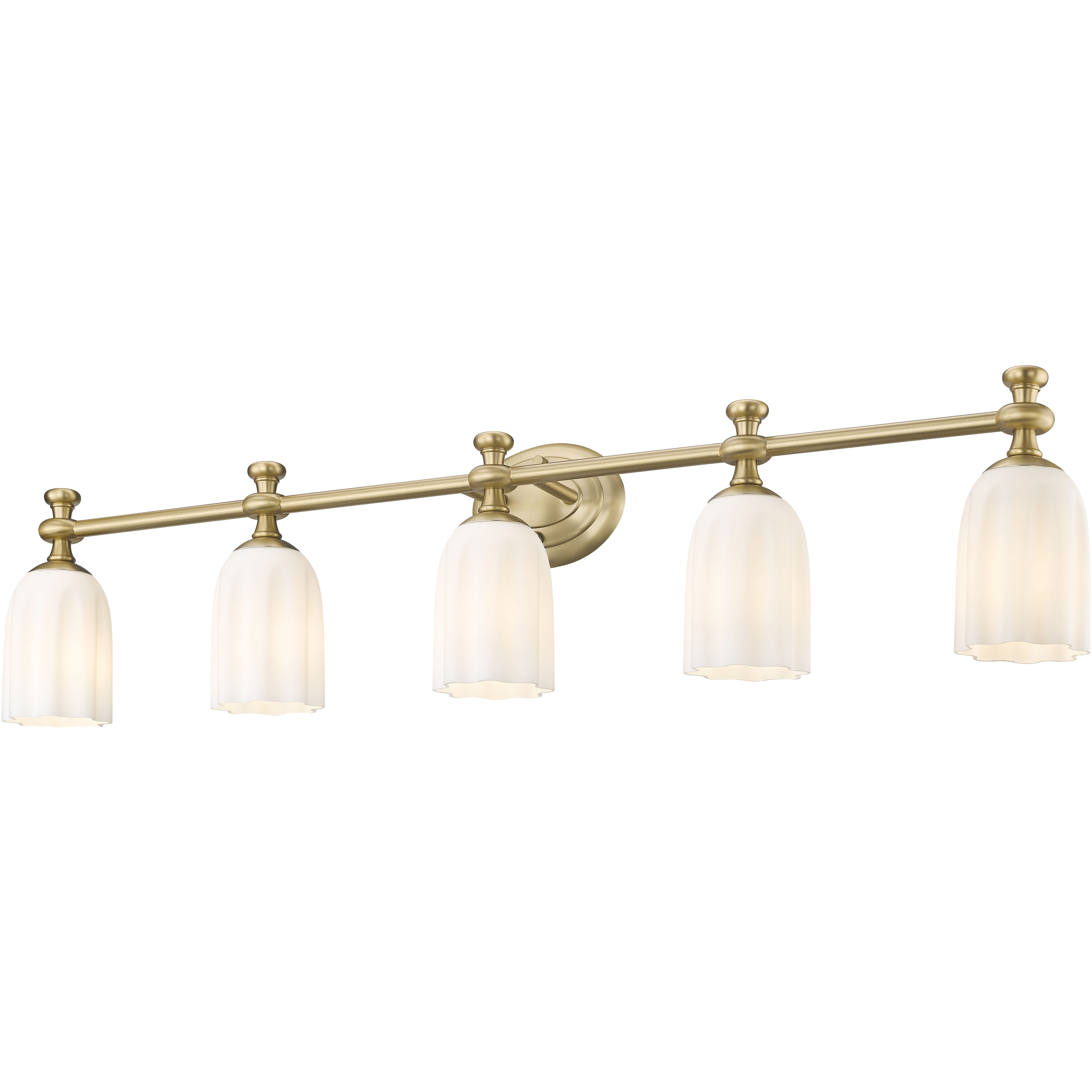 Orion 5 Light 40.25 inch Modern Gold Bath Vanity Light Wall Light