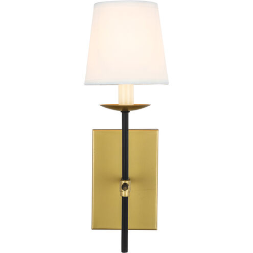 Eclipse 1 Light 5 inch Brass and Black Wall sconce Wall Light