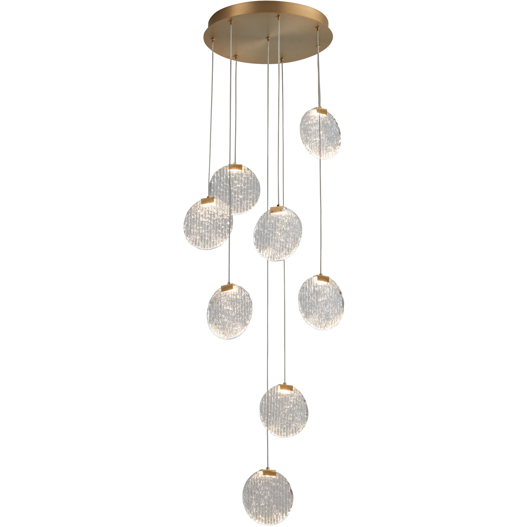 Axiom 8 Light 13 inch Aged Brass Pendant Ceiling Light