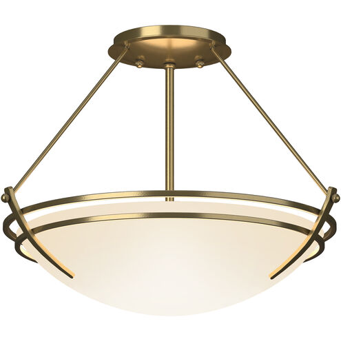 Presidio Tryne 2 Light 16.4 inch Modern Brass Semi-Flush Ceiling Light in Opal