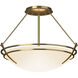Presidio Tryne 2 Light 16.4 inch Modern Brass Semi-Flush Ceiling Light in Opal