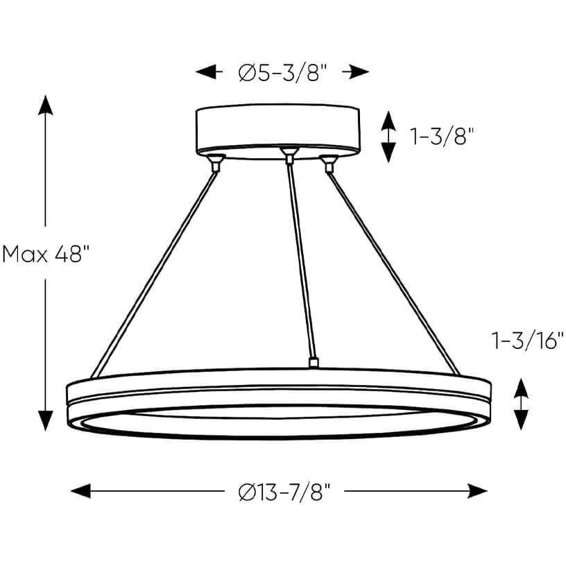 Eclipse 1 Light 13.88 inch Black Gold Flushmount Ceiling Light, Double Ring