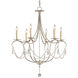 Crystal Lights 6 Light 27 inch Silver Leaf Chandelier Ceiling Light, Small