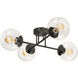Jamie 4 Light 25 inch Black Semi-Flush Mount Ceiling Light