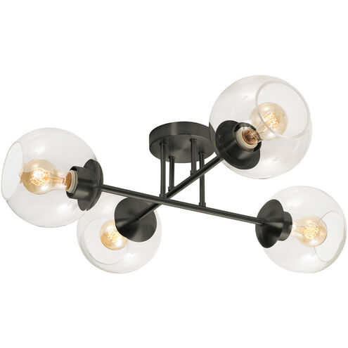 Jamie 4 Light 25 inch Black Semi-Flush Mount Ceiling Light