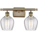 Ballston Norfolk 2 Light 16 inch Antique Brass Bath Vanity Light Wall Light in Clear Glass