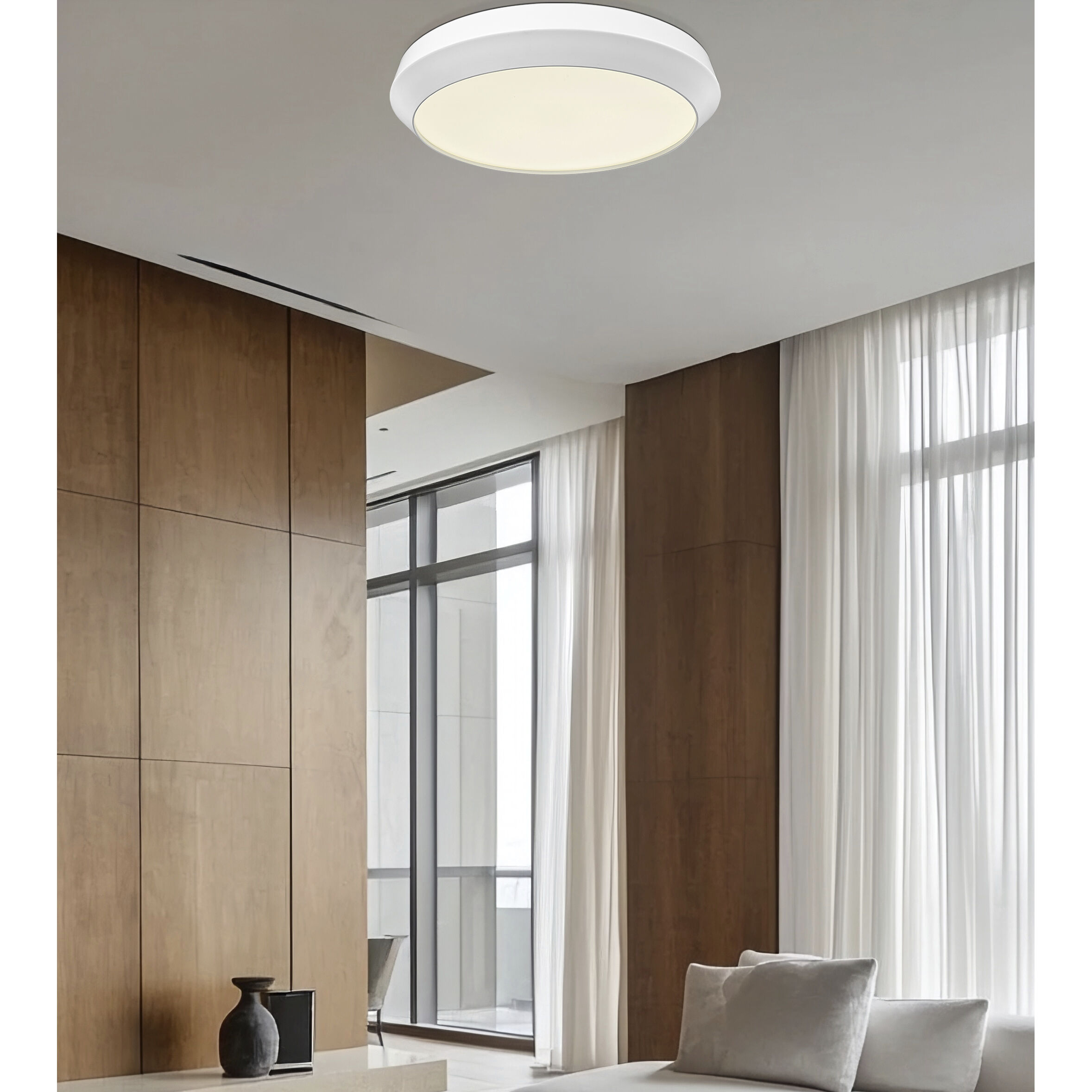 Quasars LED 20 inch Matte White Flush Mount Ceiling Light