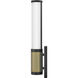 Zevi LED 5 inch Black with Lacquered Brass Vanity Light Wall Light, Vertical