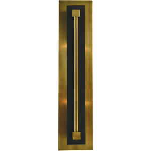 Louvre 2 Light 5 inch Antique Brass with Matte Black ADA Sconce Wall Light in Antique Brass/Matte Black