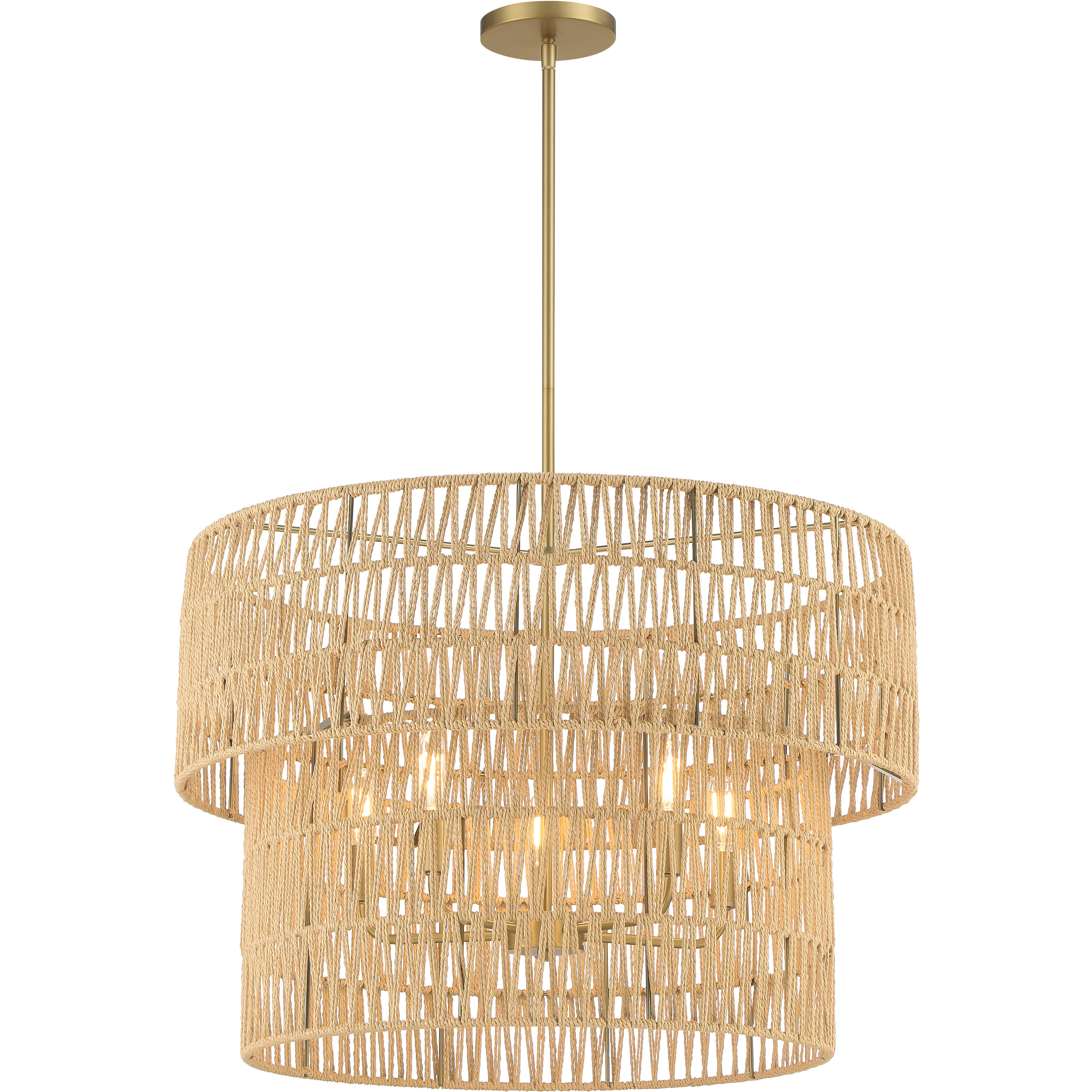 Bungalow Heaven 5 Light 26 inch Soft Brass Pendant Ceiling Light