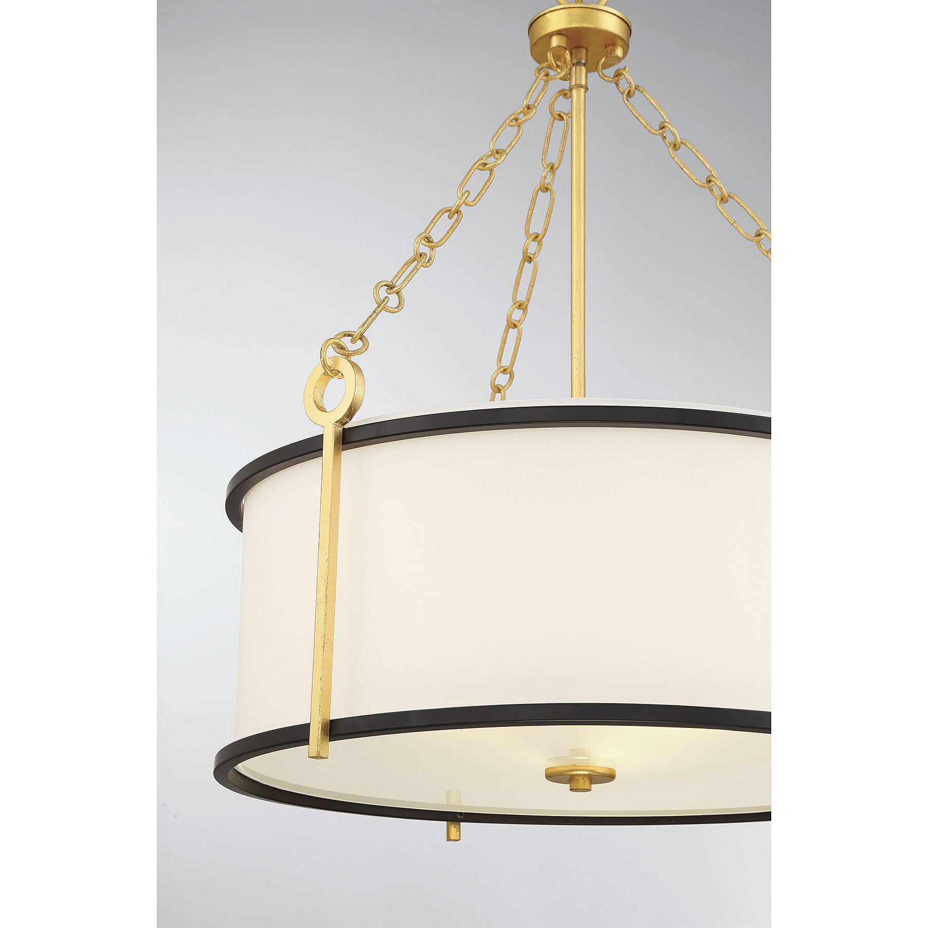 Kian 3 Light 22 inch Matte Black with True Gold Pendant Ceiling Light