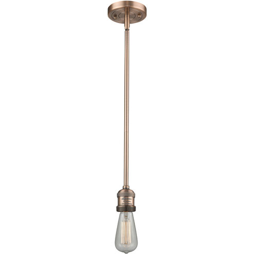 Franklin Restoration Halophane 1 Light 8.5 inch Antique Copper Mini Pendant Ceiling Light in Incandescent, Matte White Halophane Glass, Franklin Restoration