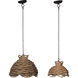 Rope 1 Light 18 inch Natural Chandelier Ceiling Light, Set of 2