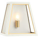 Rosalie Wall Sconce Wall Light in White and Aged Gold Brass