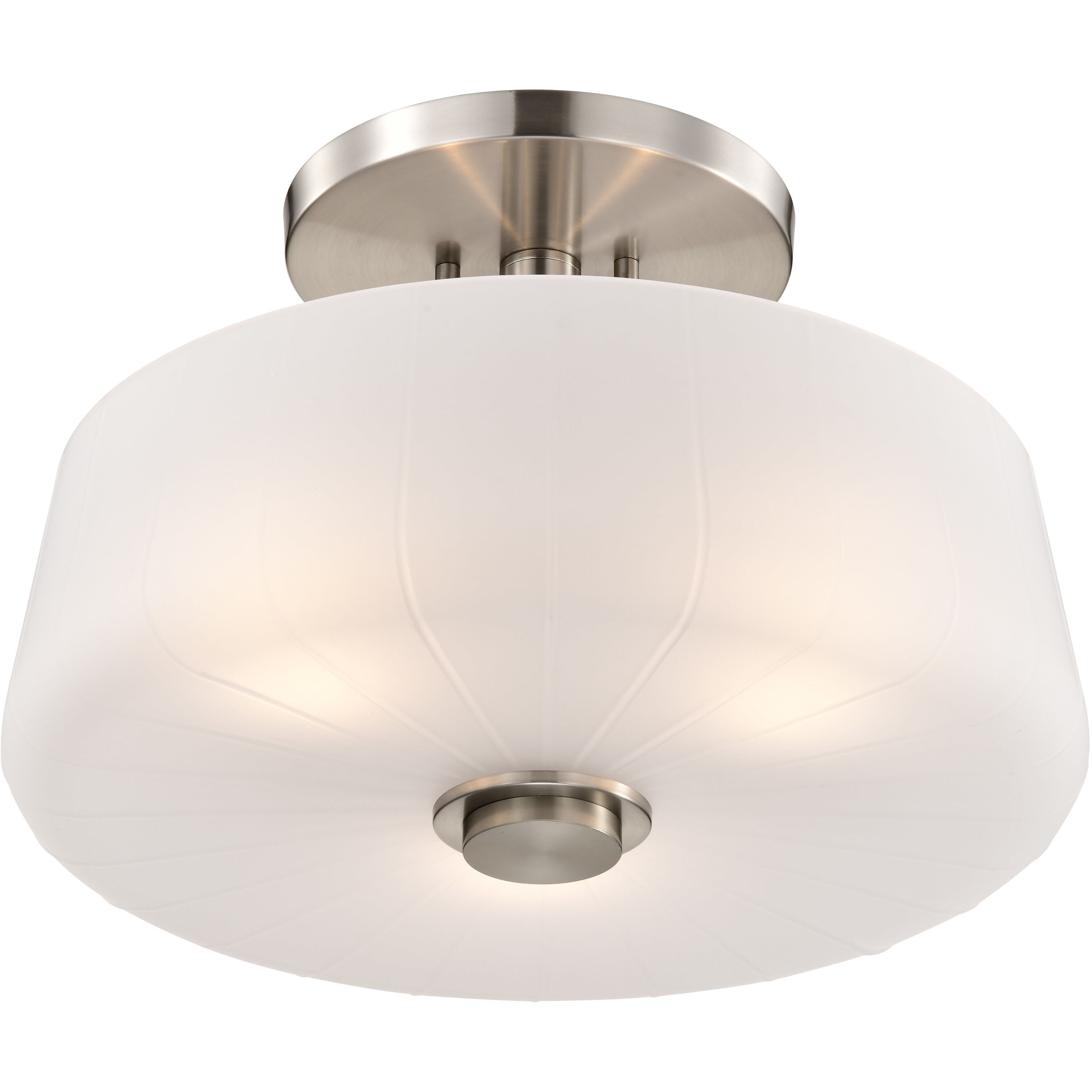 Lune 16 inch Brushed Nickel Semi Flush Mount Ceiling Light