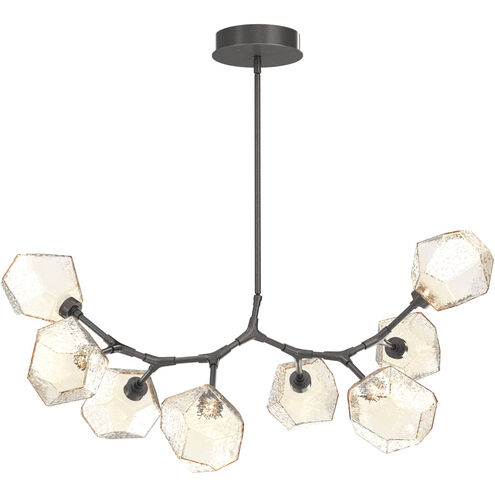 Gem LED 46.2 inch Graphite Linear Pendant Ceiling Light in Amber, 2700K LED, Modern Branch