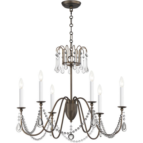 Plumette 6 Light 28 inch Chestnut Bronze Chandelier Ceiling Light