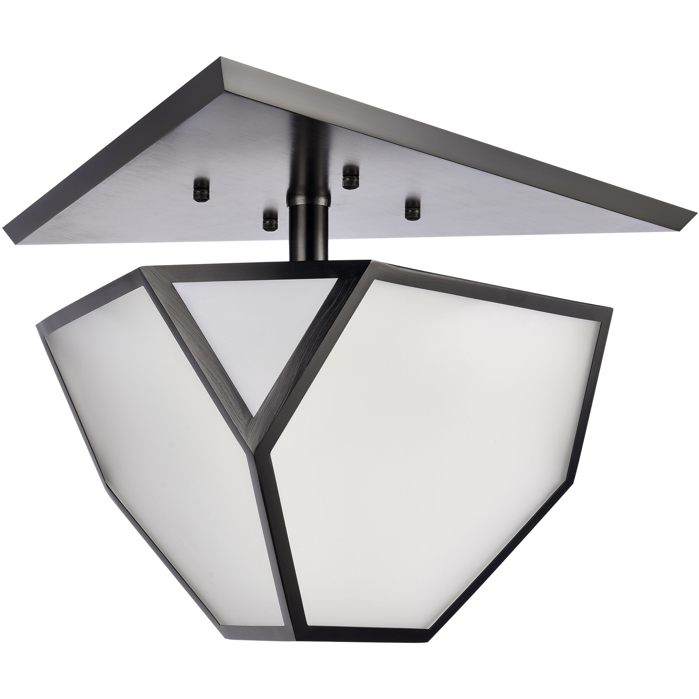 Moonbow 3 Light 20.75 inch Satin Brushed Black Semi Flush Ceiling Light