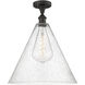 Edison Berkshire 1 Light 16 inch Oil Rubbed Bronze Semi-Flush Mount Ceiling Light in Seedy Glass
