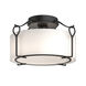 Bow 1 Light 13.2 inch Black Semi-Flush Ceiling Light in Opal, Medium