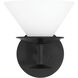 Tremolo 1 Light 8 inch Matte Black and Champagne Gold Vanity Light Wall Light