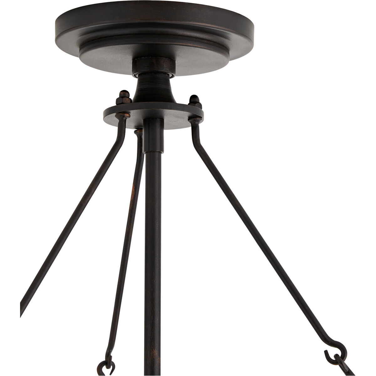Rondelle 8 Light 31 inch Blackened Iron Chandelier Ceiling Light
