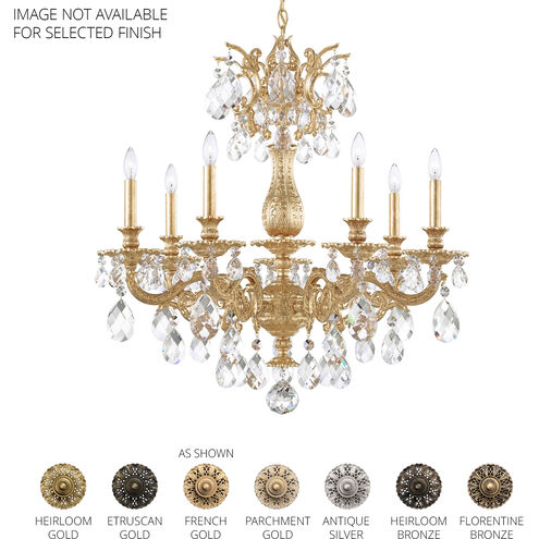 Milano 7 Light Parchment Gold Chandelier Ceiling Light in Parchment Gold Cast, Radiance