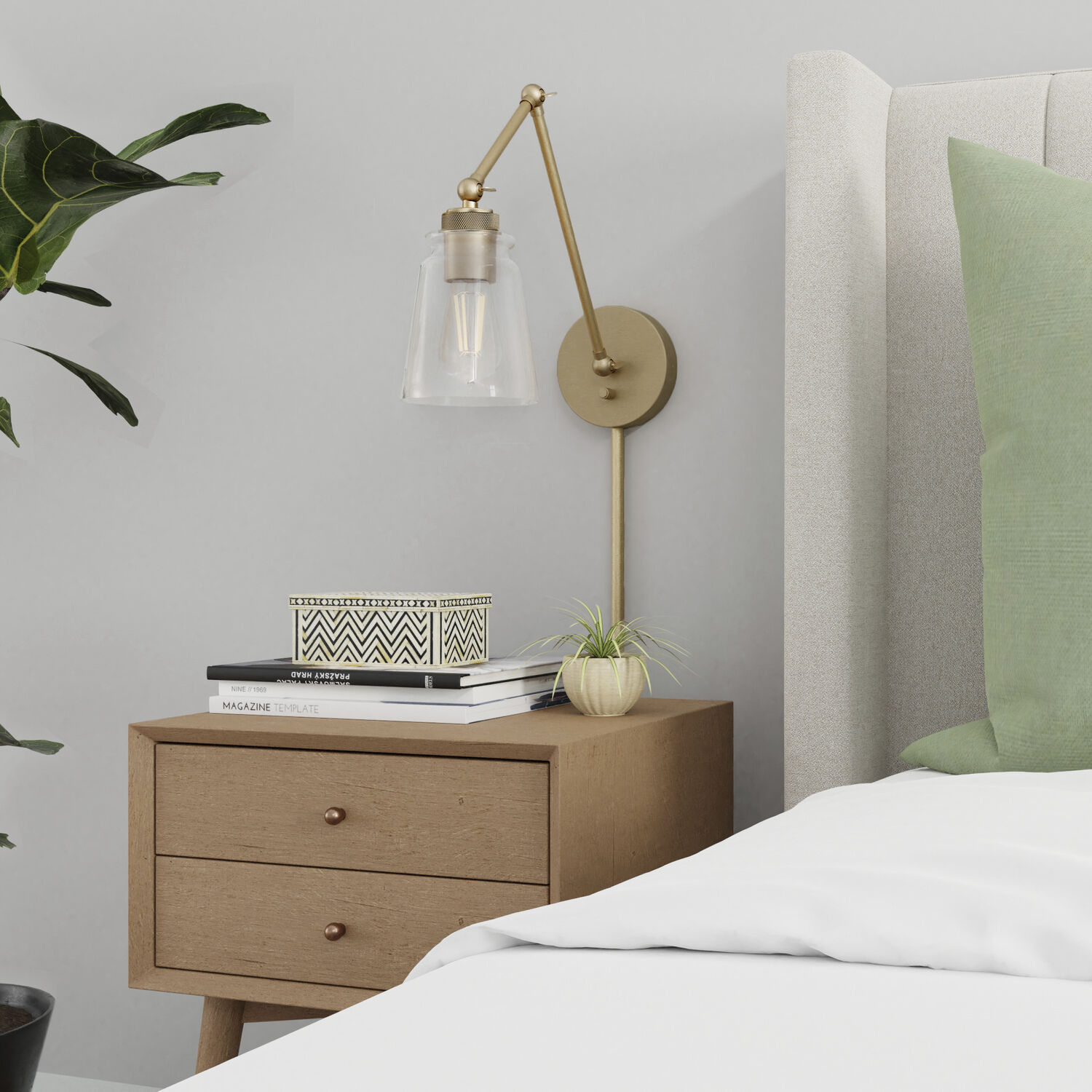 Profile 15.25 inch 100 watt Aged Brass Adjustable Swing Arm Sconce Wall Light