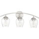 Transitional 3 Light 24 inch Brushed Nickel Bathroom Vanity Light Wall Light