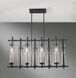 Ethan 8 Light 37.5 inch Antique Forged Iron / Brushed Steel Linear Chandelier Ceiling Light