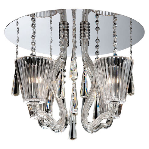 Corato 4 Light 18 inch Chrome Flush Mount Ceiling Light