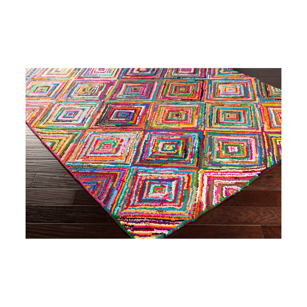 Boho 96 X 30 inch Purple and Blue Runner, Cotton and Polyester