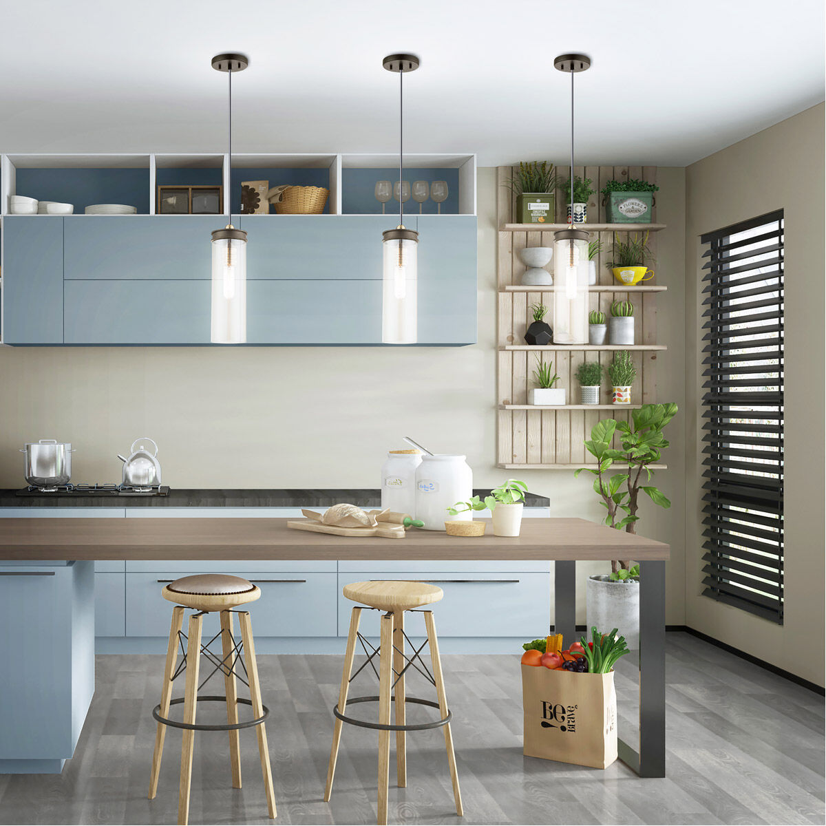 Art Glass 1 Light 5 inch Bronze Mini Pendant Ceiling Light