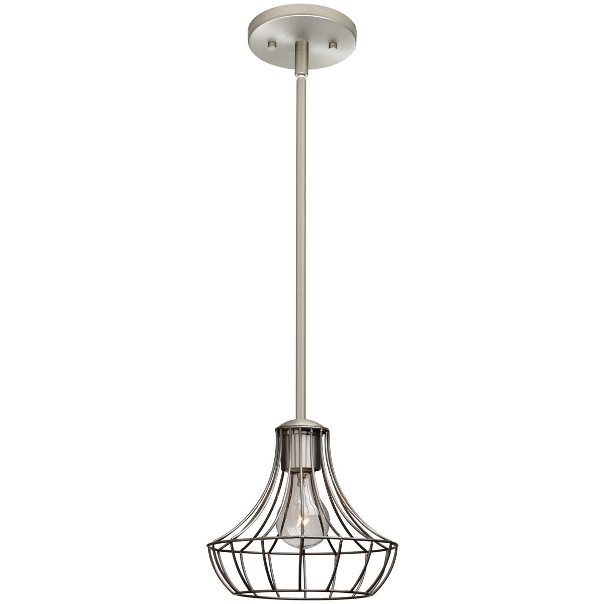 Spezza 7 1 Light Satin Nickel Stem Pendant Ceiling Light