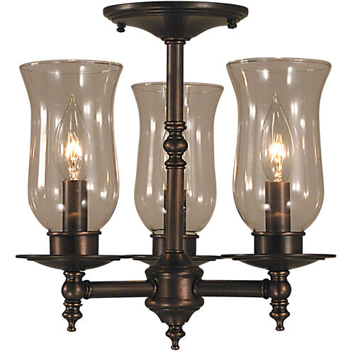 Sheraton 3 Light 13 inch Polished Silver Semi-Flush Mount Ceiling Light