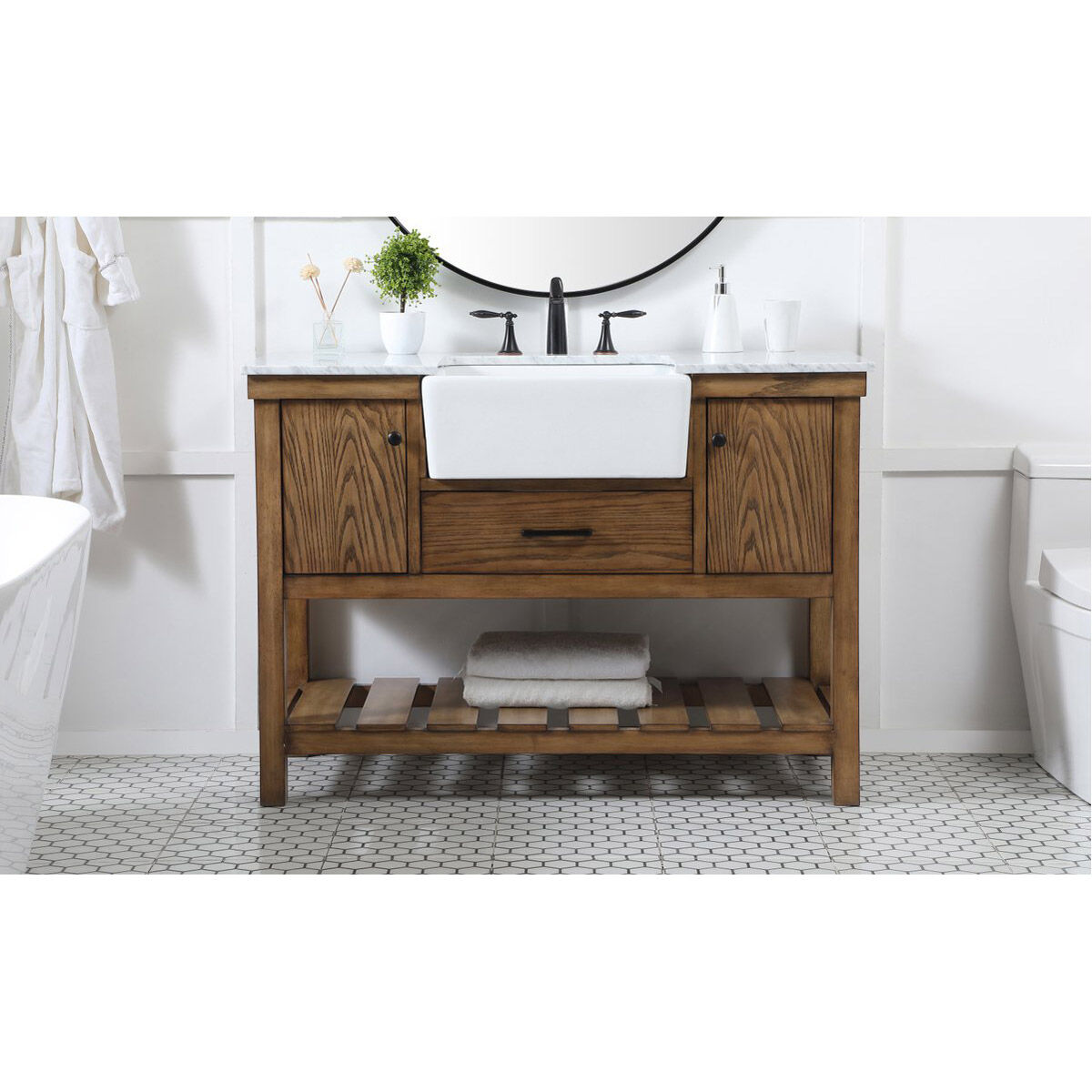 Clement 48 X 22 X 34.13 inch Driftwood Bathroom Vanity Cabinet