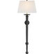 Chapman & Myers Iron Torch 1 Light 13.5 inch Blackened Rust Sconce Wall Light in Linen