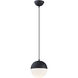 Half Moon LED 7.75 inch Black Mini Pendant Ceiling Light