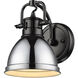 Yep Duncan Vanity Wall Light in Matte Black, Chrome