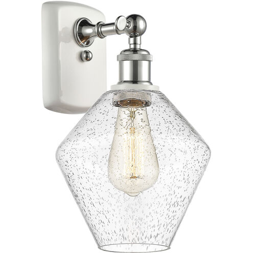 Ballston Cindyrella 1 Light 8 inch White and Polished Chrome Sconce Wall Light in Incandescent, Seedy Glass