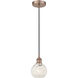 Edison White Mouchette 1 Light 6 inch Antique Copper Cord Hung Mini Pendant Ceiling Light