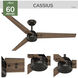 Cassius 60 inch Premier Bronze with Fire Polished Wood and Premier Bronze Blades Outdoor Ceiling Fan