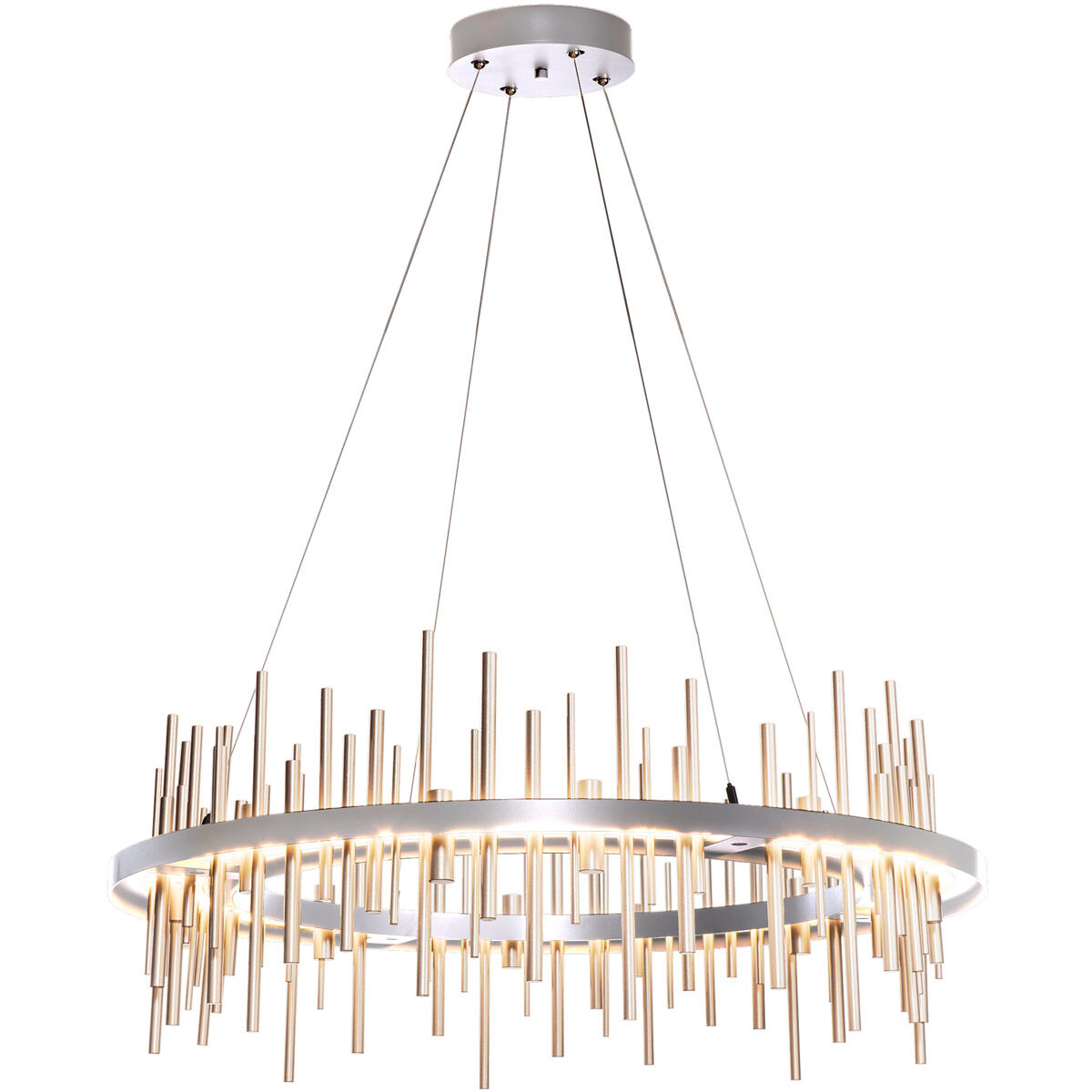 Cityscape LED 38 inch Sterling and Soft Gold Pendant Ceiling Light in Sterling/Soft Gold, Circular