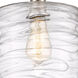 Ballston Cobbleskill LED 9 inch Brushed Satin Nickel Mini Pendant Ceiling Light in Silver, Deco Swirl Glass