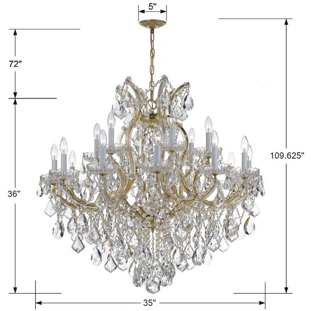 Maria Theresa 19 Light 38 inch Gold Chandelier Ceiling Light in Clear Swarovski Strass
