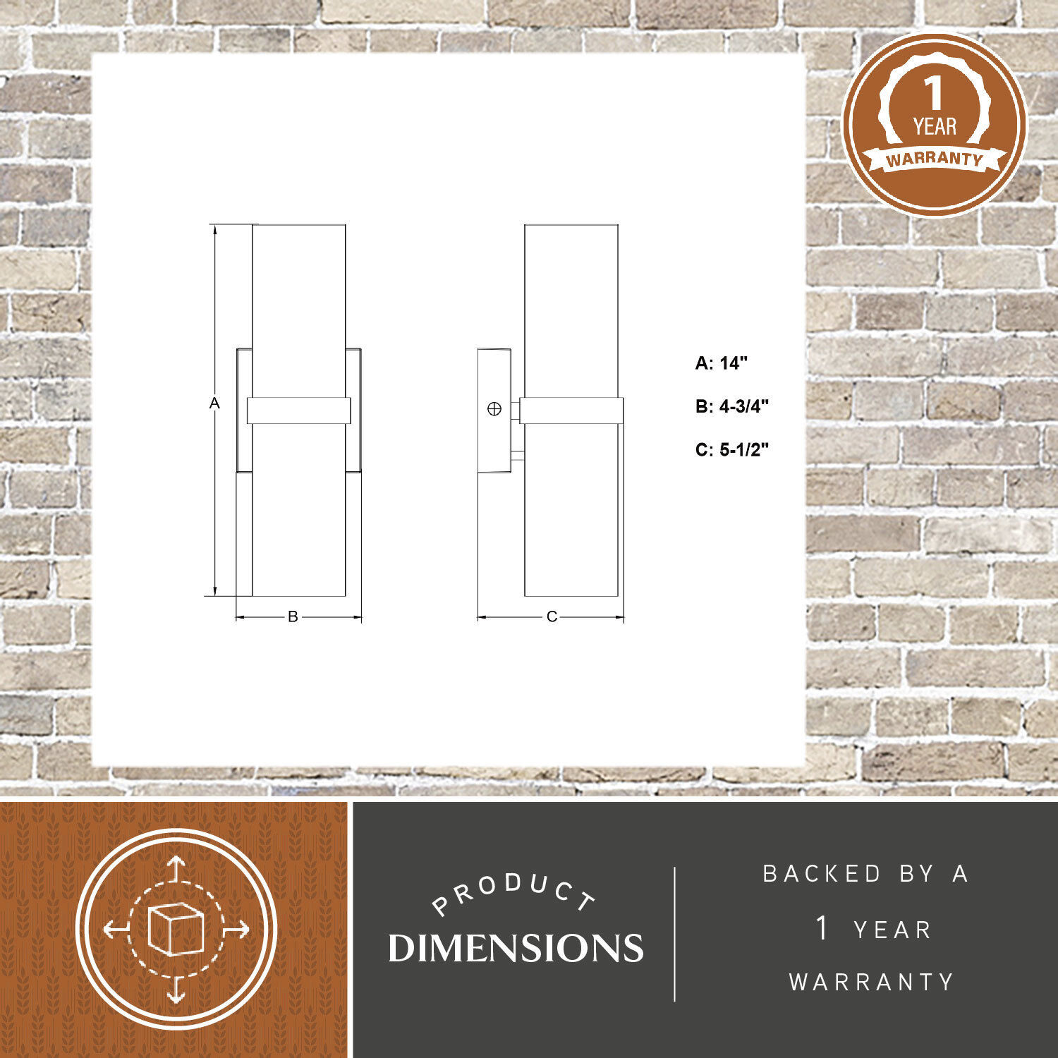 Lavage LED 14 inch Textured Black Outdoor Wall in 2